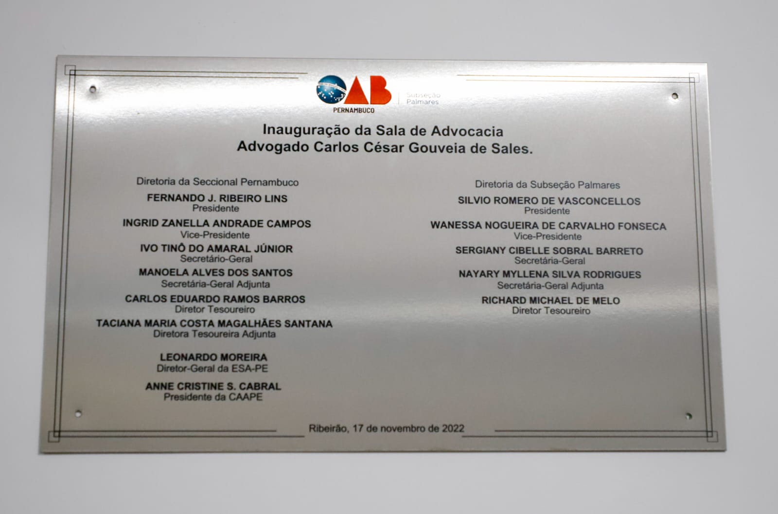 Inaugura&ccedil;&atilde;o da Sala da Advocacia em Ribeir&atilde;o