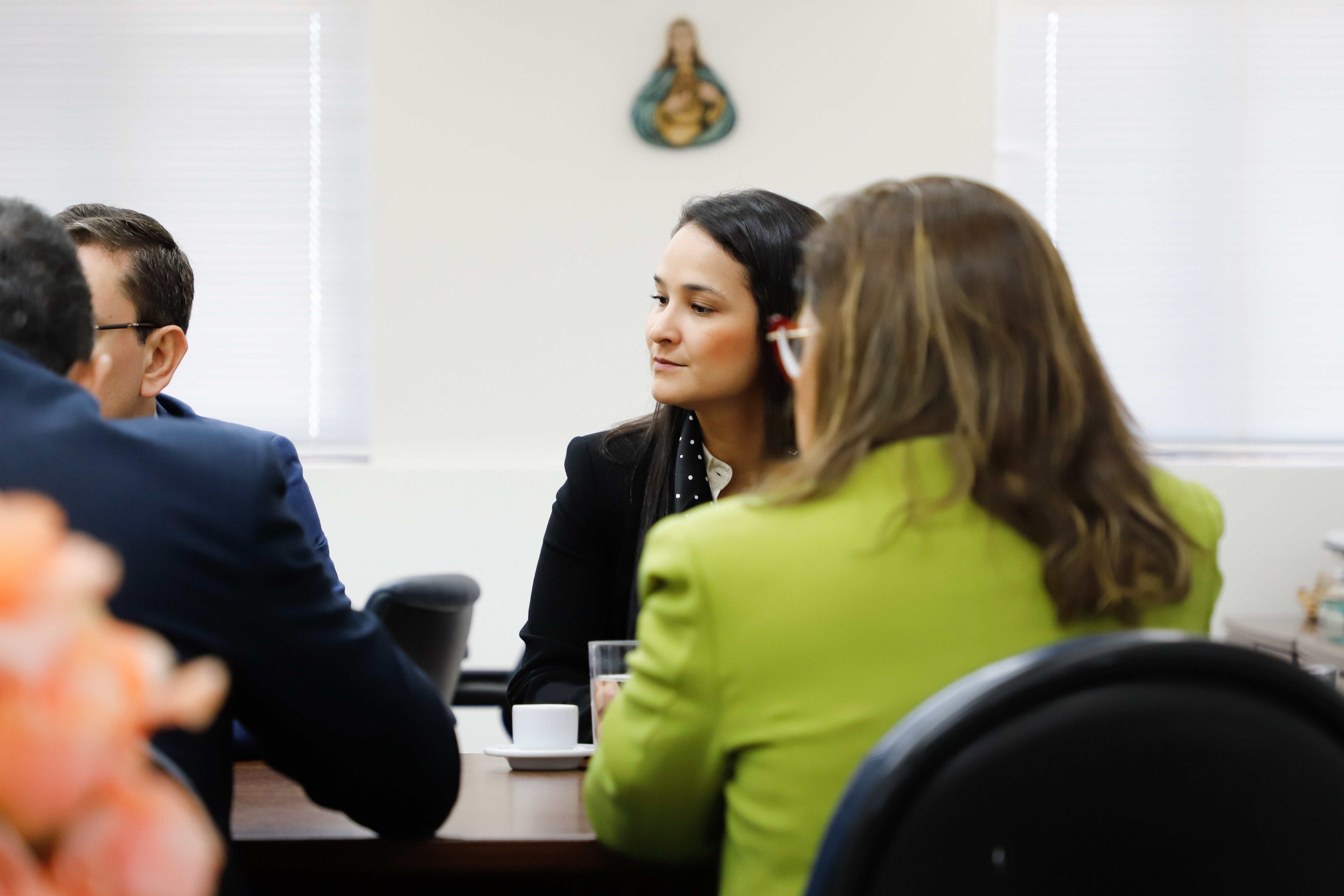 A Vice-presidente da OAB-PE Ingrid Zanella em reuni&atilde;o com a presidente em exerc&iacute;cio do TRT6 Nise Pedroso Lins