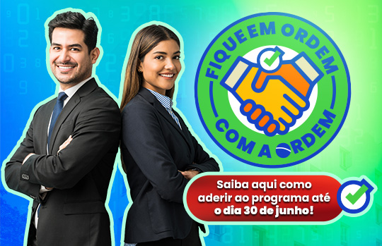 Notícia em destaque: "Fique em Ordem com a Ordem": OAB-PE inicia segunda etapa do programa de regulariza&ccedil;&atilde;o financeira da advocacia