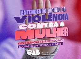 Notícia em destaque: OAB-PE lan&ccedil;a cartilha sobre ciclo da viol&ecirc;ncia contra a mulher com foco em diversidade e inclus&atilde;o 