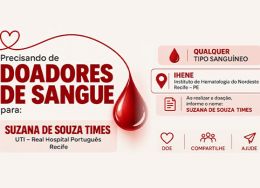 Notícia em destaque: OAB Pernambuco mobiliza advocacia para doação de sangue em apoio à advogada Suzana de Souza Times