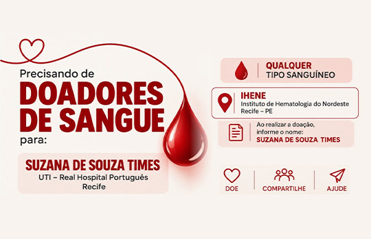 OAB Pernambuco mobiliza advocacia para doação de sangue em apoio à advogada Suzana de Souza Times