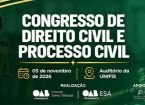 Notícia em destaque: OAB-PE, OAB Serra Talhada e ESA-PE promovem Congresso de Direito Civil e Processo Civil