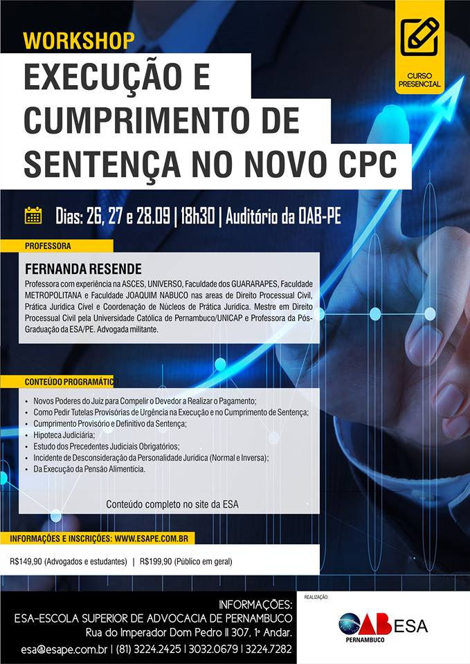 Curso Execu&ccedil;&atilde;o e cumprimento de senten&ccedil;a no novo CPC - no Recife