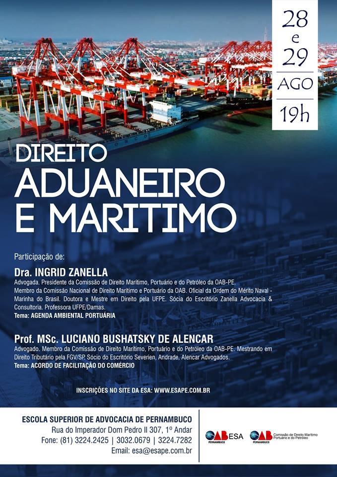 Curso Direito Aduaneiro e Mar&iacute;timo - no Recife