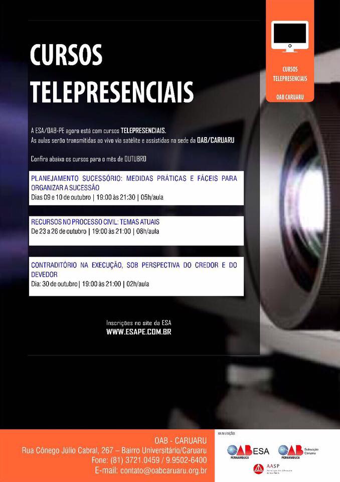 Cursos telepresenciais - em Caruaru