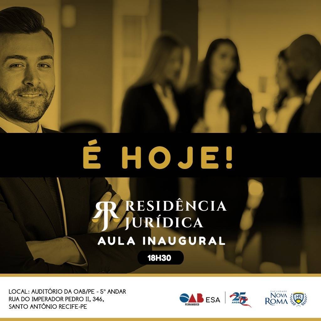 Aula inaugural do Programa Resid&ecirc;ncia Jur&iacute;dica acontece nesta sexta-feira