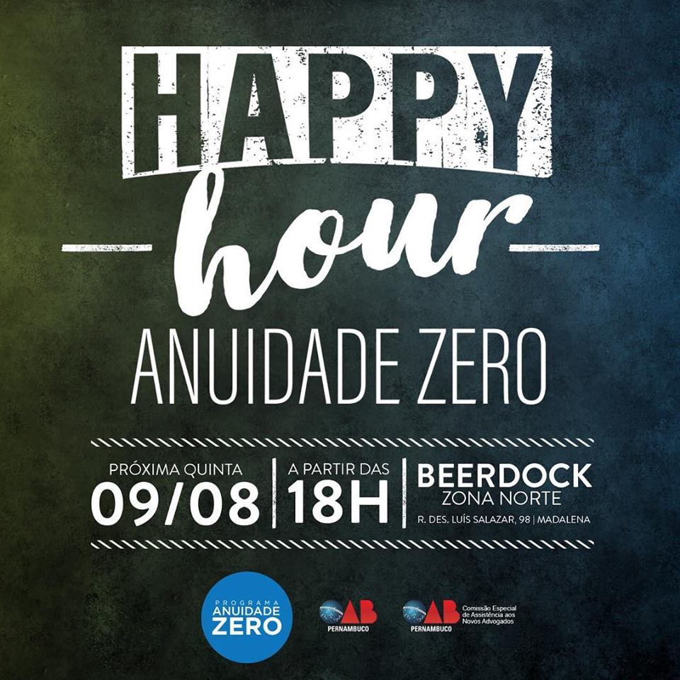 Happy hour Anuidade Zero - no Recife