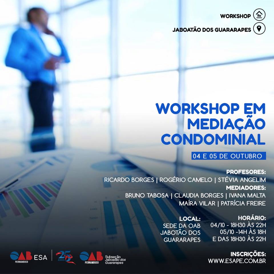 Workshop Media&ccedil;&atilde;o condominial - em Jaboat&atilde;o dos Guararapes