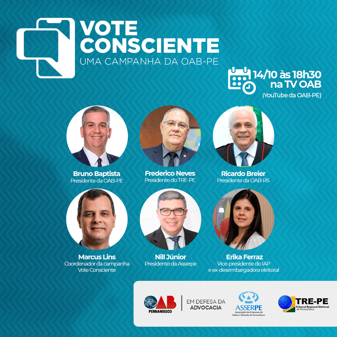 OAB Pernambuco lança campanha Vote Consciente