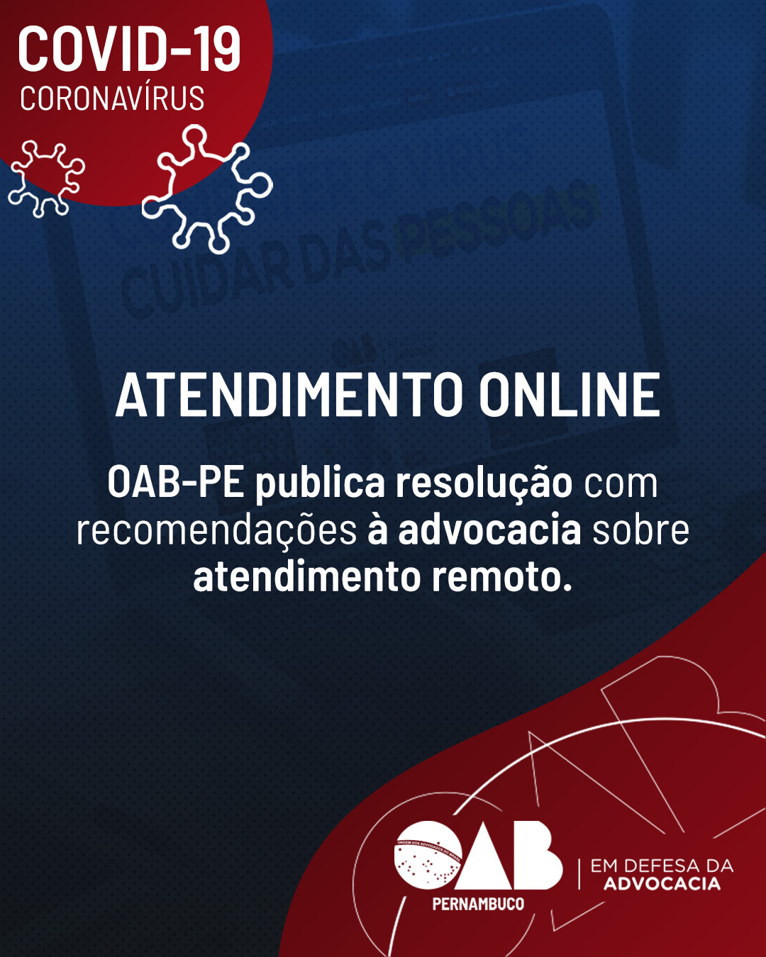 OAB-PE lan&ccedil;a consulta &agrave; advocacia sobre a suspens&atilde;o de prazos