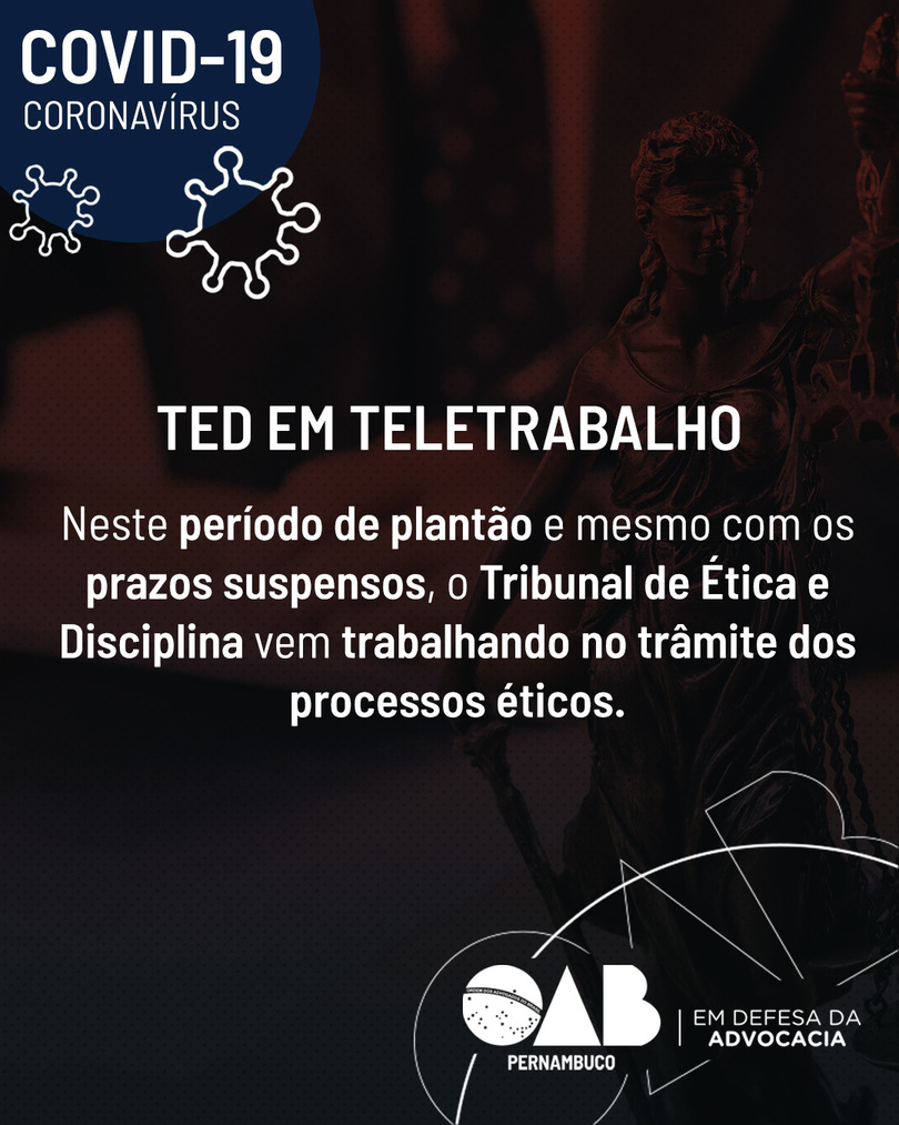 TED atua em teletrabalho durante plant&atilde;o