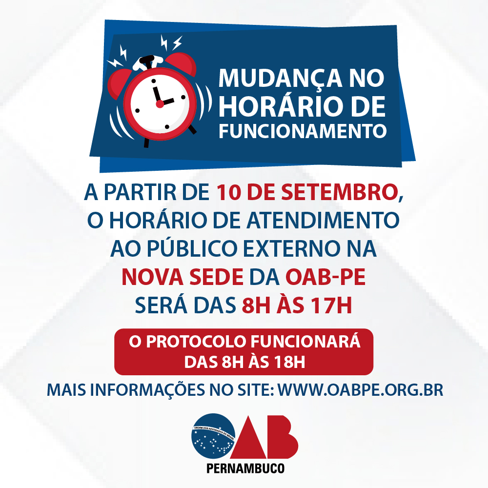 Expediente na nova sede da OAB Pernambuco muda a partir do próximo dia 10