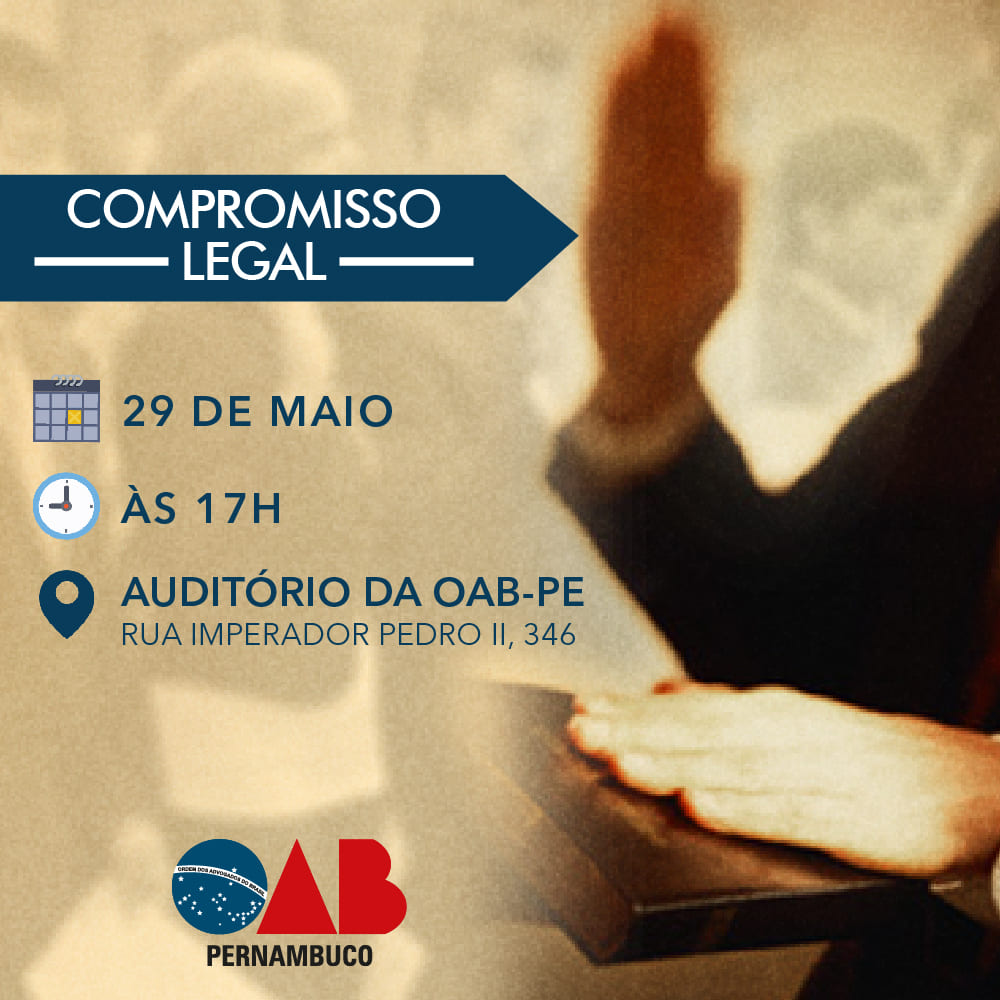 Rodrigo Pellegrino será paraninfo de turma no Compromisso Legal que a OAB Pernambuco realizará nesta terça (29)