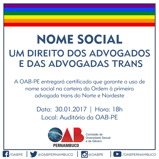 OAB-PE garante à primeira advogada trans do Norte e Nordeste uso de nome social
