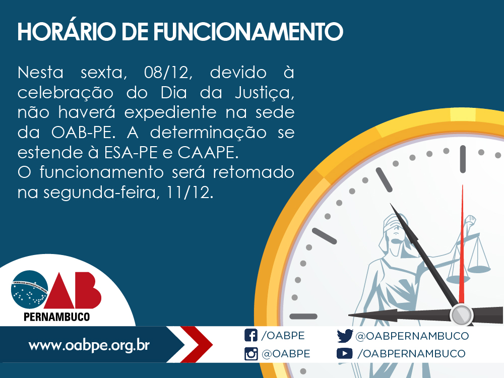 Aviso &ndash; Funcionamento no dia 08 de dezembro