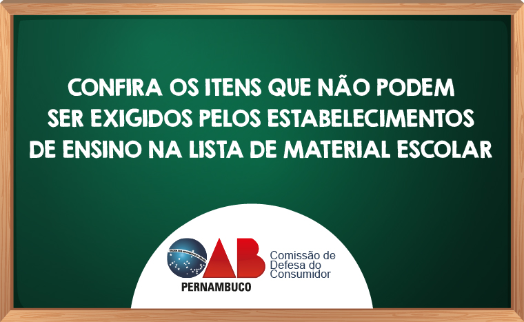 OAB-PE chama a atenção para exigências que envolvem a lista de material escolar