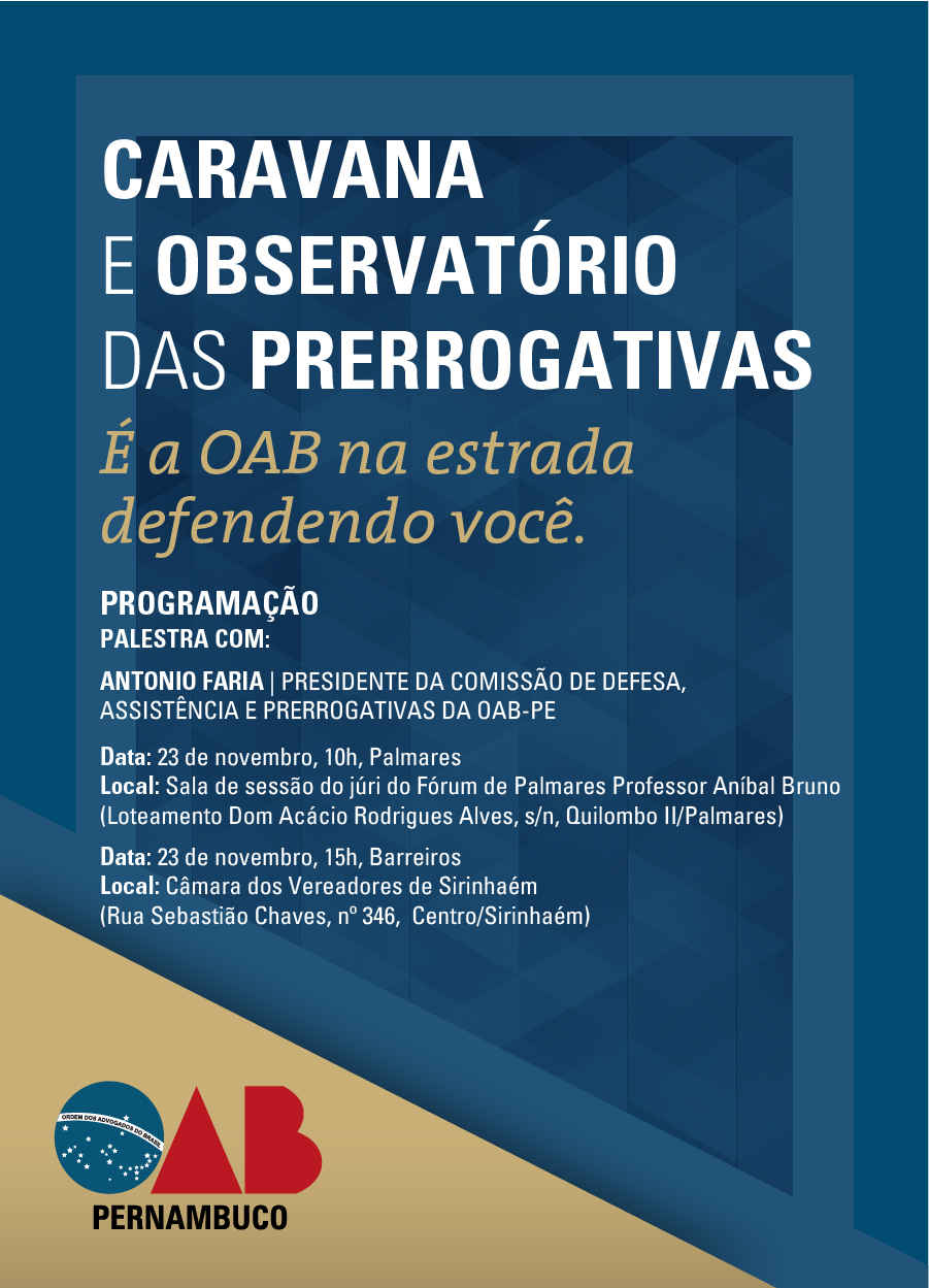 Caravana e Observat&oacute;rio das Prerrogativas - Palmares e Barreiros