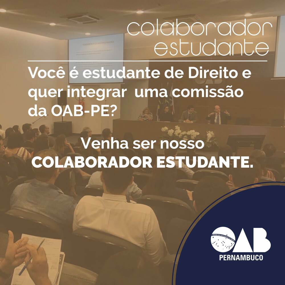 Estudantes de Direito podem participar de comiss&otilde;es da OAB-PE