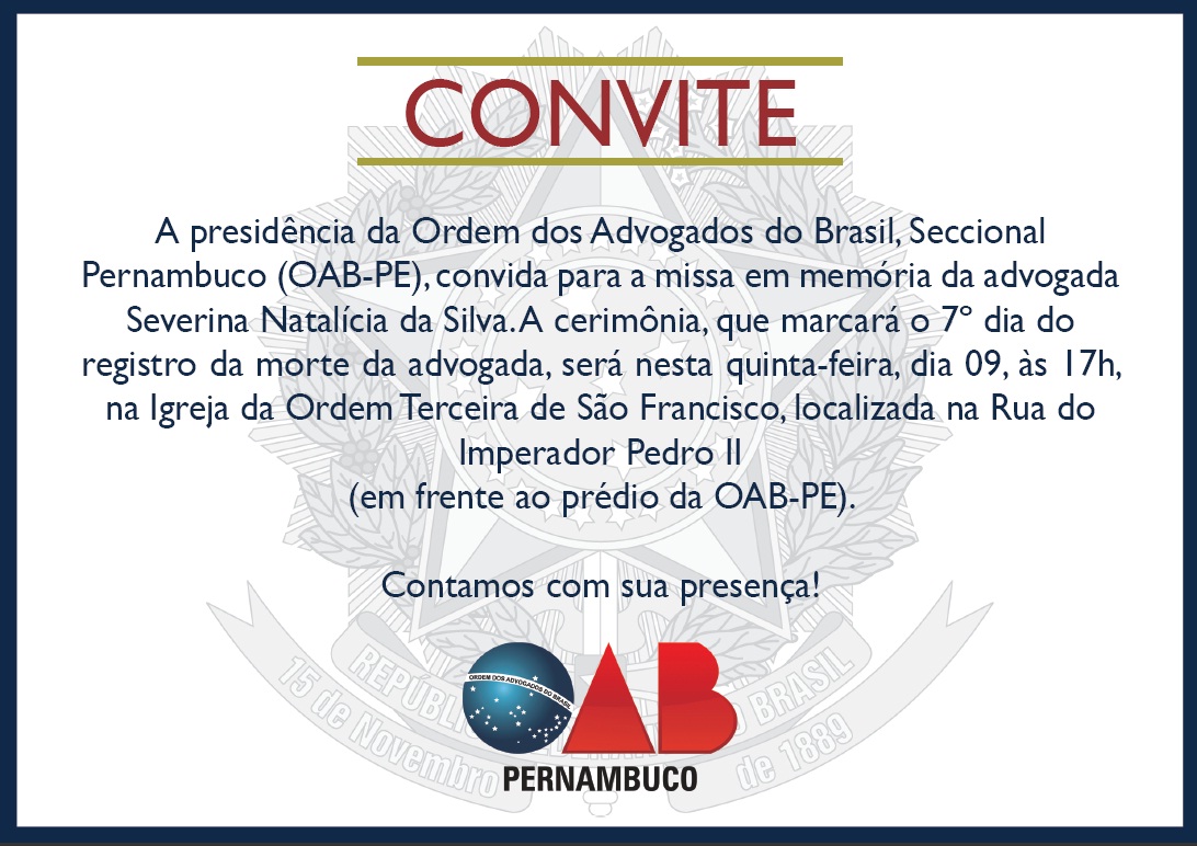 Missa em mem&oacute;ria da advogada Severina