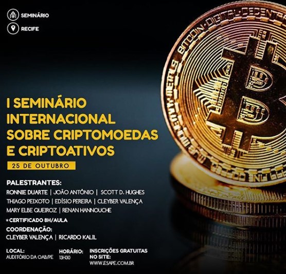 OAB Pernambuco promove I Semin&aacute;rio Internacional sobre Criptomoedas nesta quinta-feira (25)