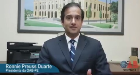 Mensagem do presidente da OAB-PE, Ronnie Preuss Duarte, sobre o novo ano