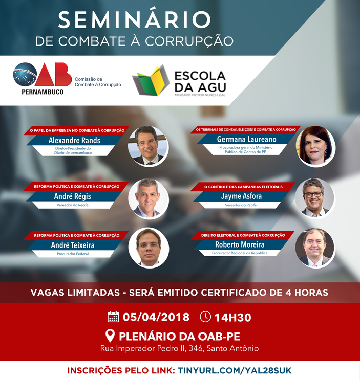 Semin&aacute;rio de Combate &agrave; Corrup&ccedil;&atilde;o - no Recife