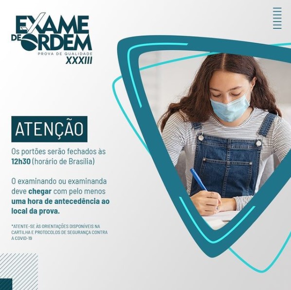 XXXIII Exame de Ordem Unificado reitera novo hor&aacute;rio de fechamento dos port&otilde;es
