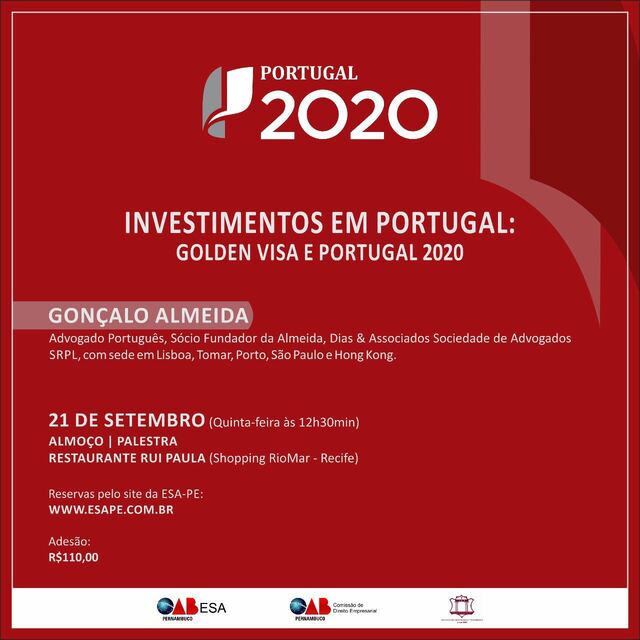 Palestra Investimentos em Portugal: Golden Visa e Portugal 2010 - no Recife
