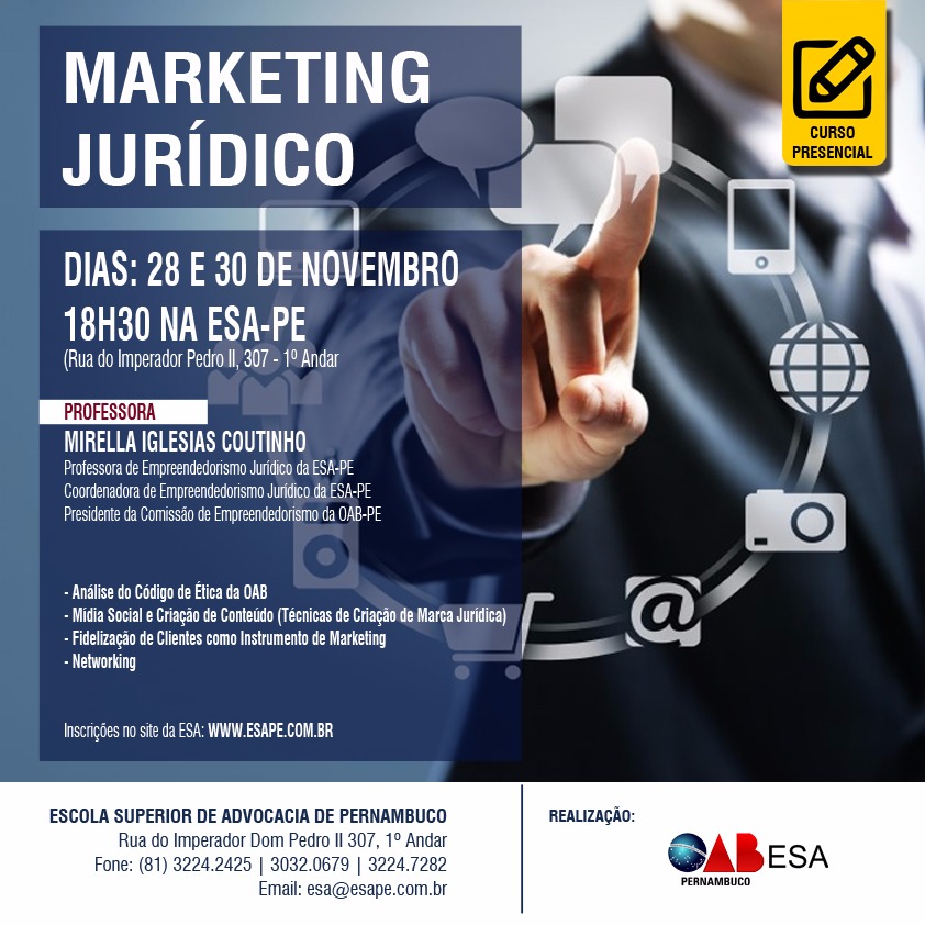 Curso Marketing Jur&iacute;dico - no Recife
