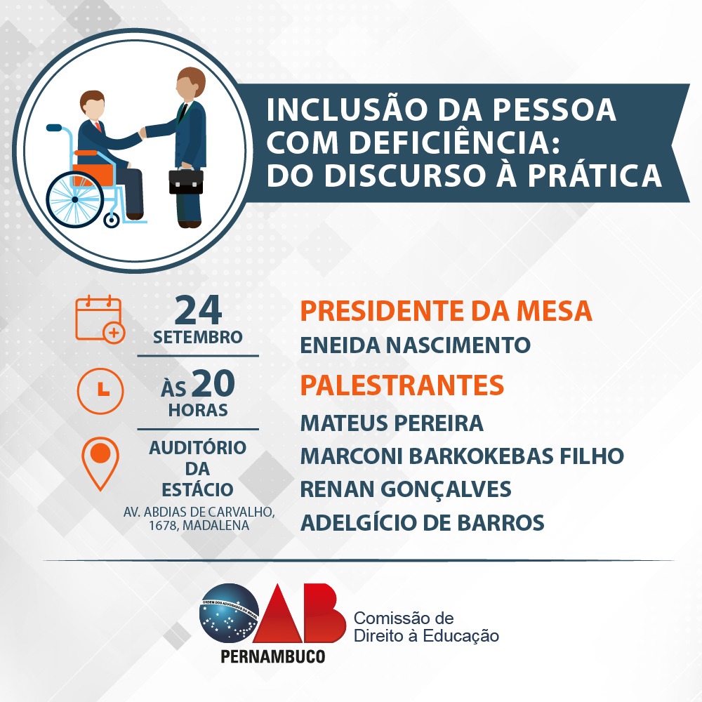 Inclus&atilde;o da Pessoa Com Defici&ecirc;ncia: do discurso &agrave; pr&aacute;tica - No Recife