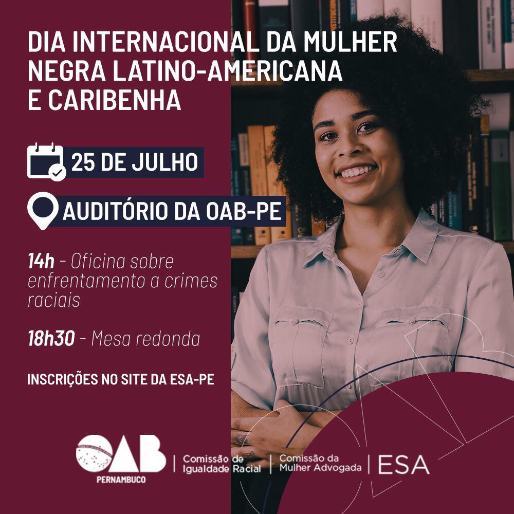 Comiss&atilde;o promove evento no Dia da Mulher Negra Latino-Americana e Caribenha
