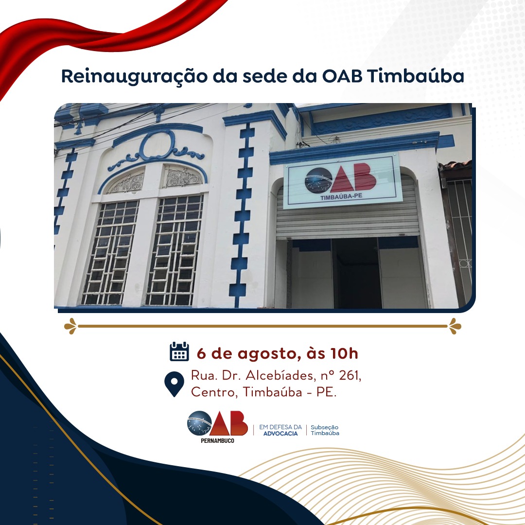 Obra de qualifica&ccedil;&atilde;o da OAB Timba&uacute;ba ser&aacute; entregue nesta sexta-feira (6)