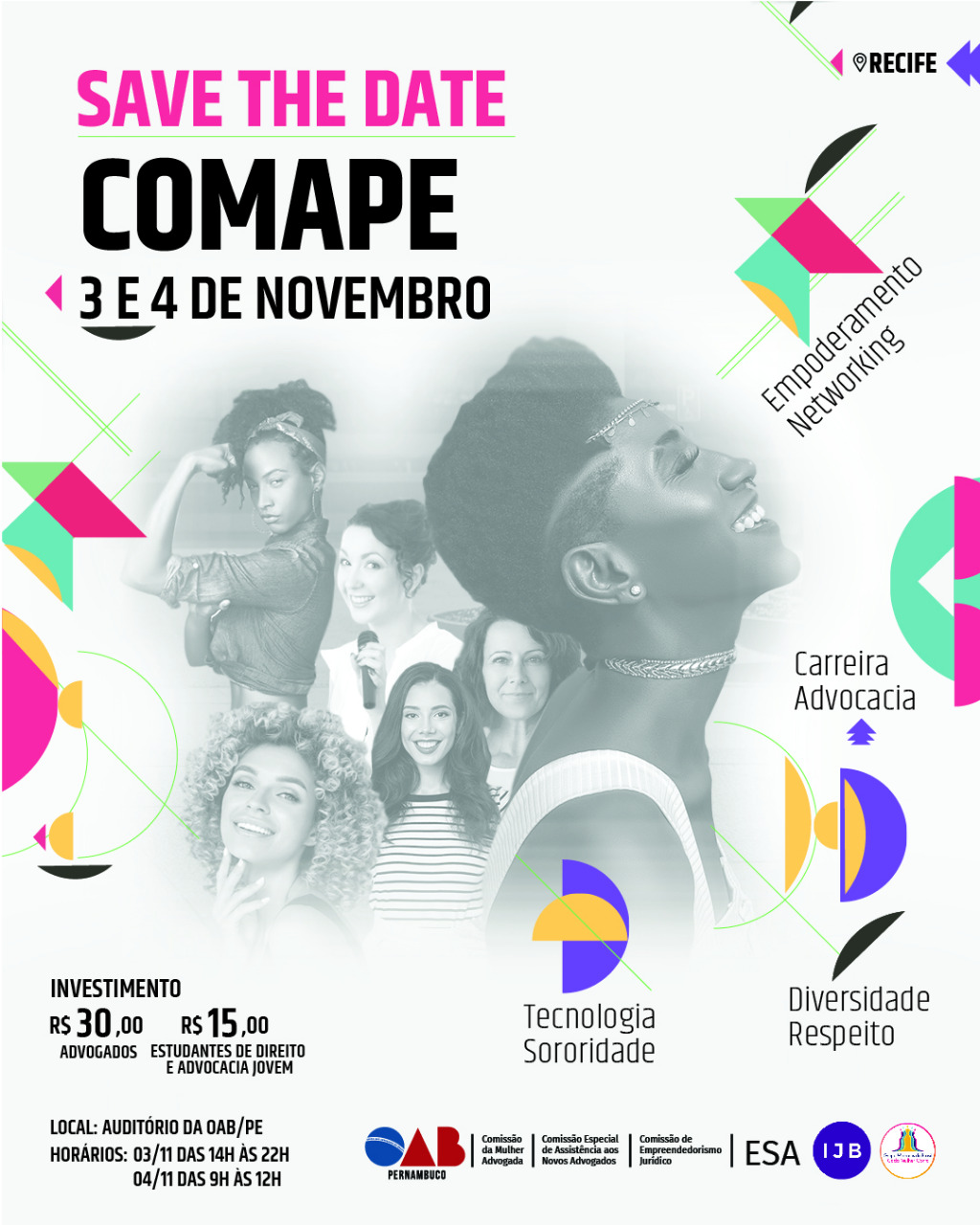 Congresso da Mulher Advogada acontece dias 3 e 4 de novembro