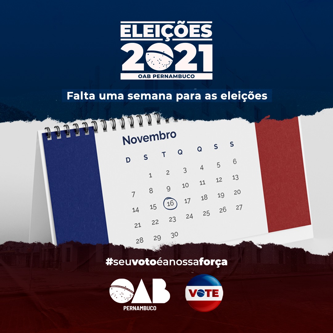 Elei&ccedil;&otilde;es da OAB Pernambuco acontecem no pr&oacute;ximo dia 16 de novembro