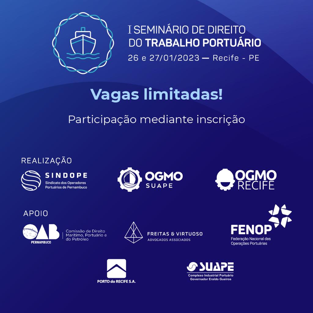 Evento sobre questões trabalhistas portuárias conta com apoio da OAB-PE