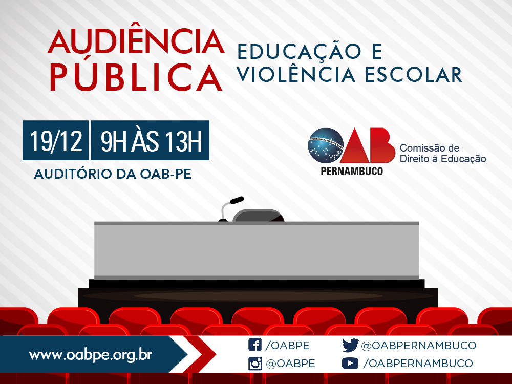 Audi&ecirc;ncia P&uacute;blica - Educa&ccedil;&atilde;o e viol&ecirc;ncia escolar