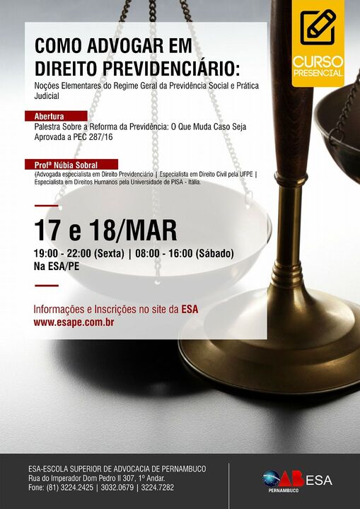 Palestra "Como advogar em Direito Previdenci&aacute;rio"