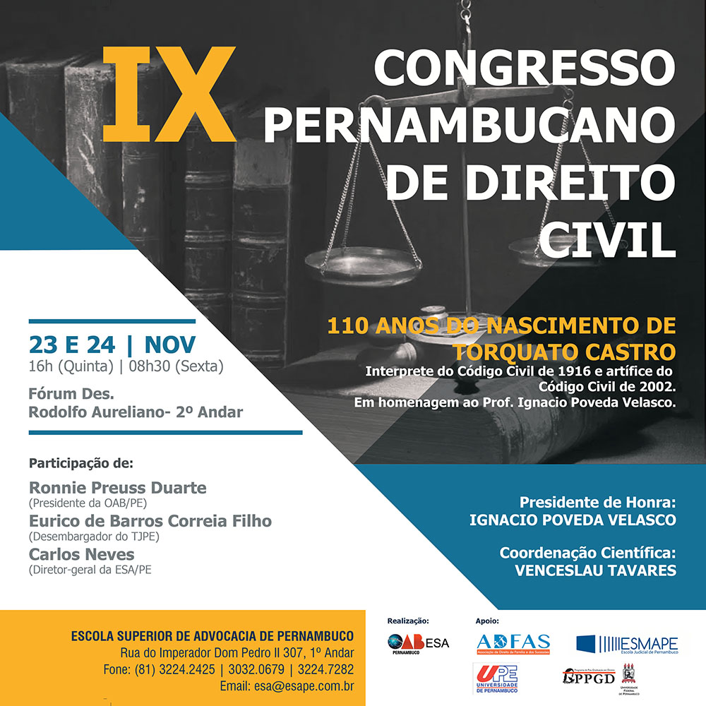 IX Congresso Pernambucano de Direito Civil - no Recife
