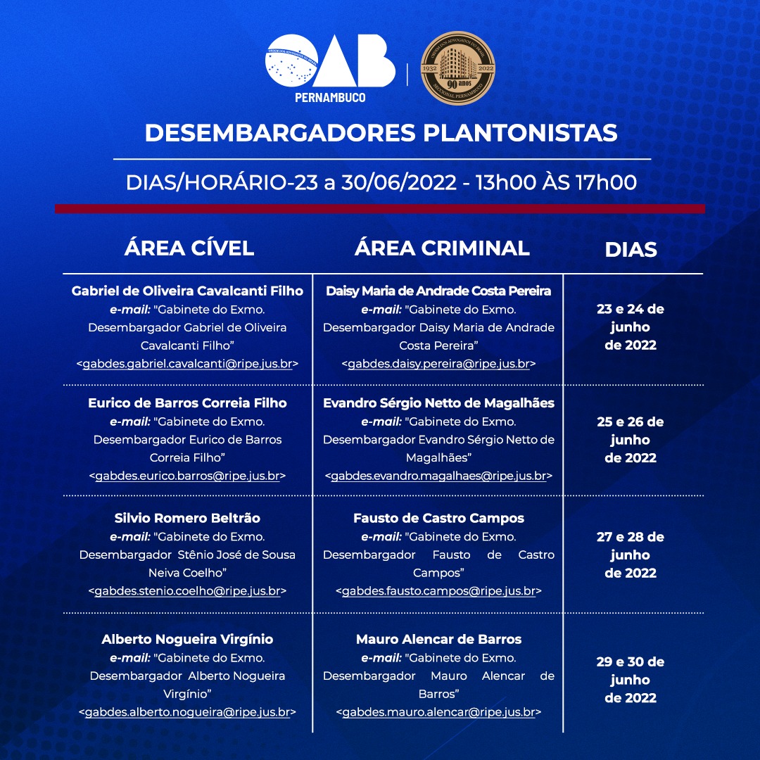 Confira como fica o expediente na OAB Pernambuco durante o São João