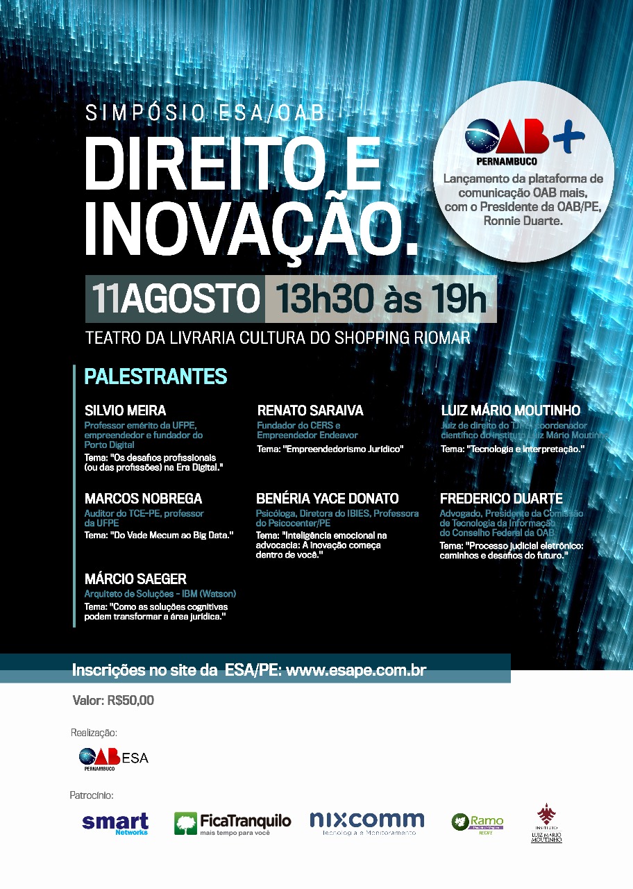 OAB Pernambuco lançará ferramenta digital em evento sobre direito e inovação tecnológica nesta sexta (11)